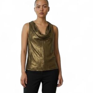 Michael Kors Balloon Hem Drape Neck Blouse